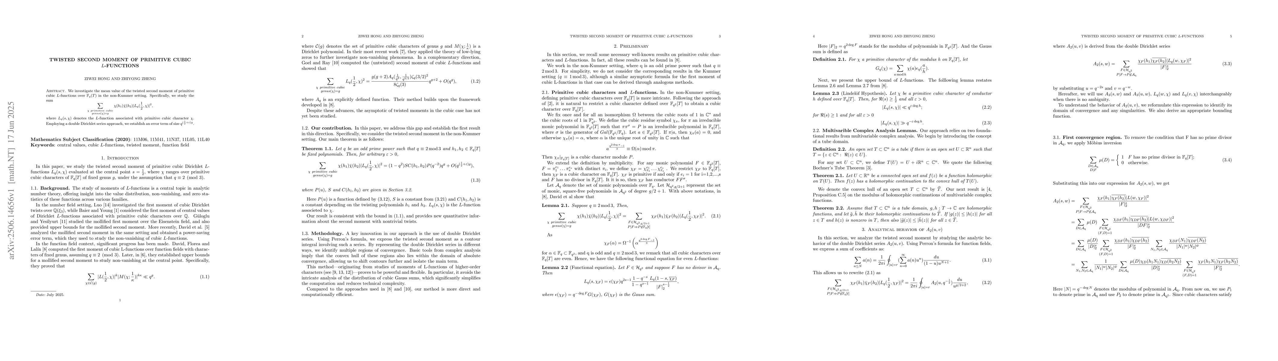 Thumbnail for Twisted second moment of primitive cubic L-functions