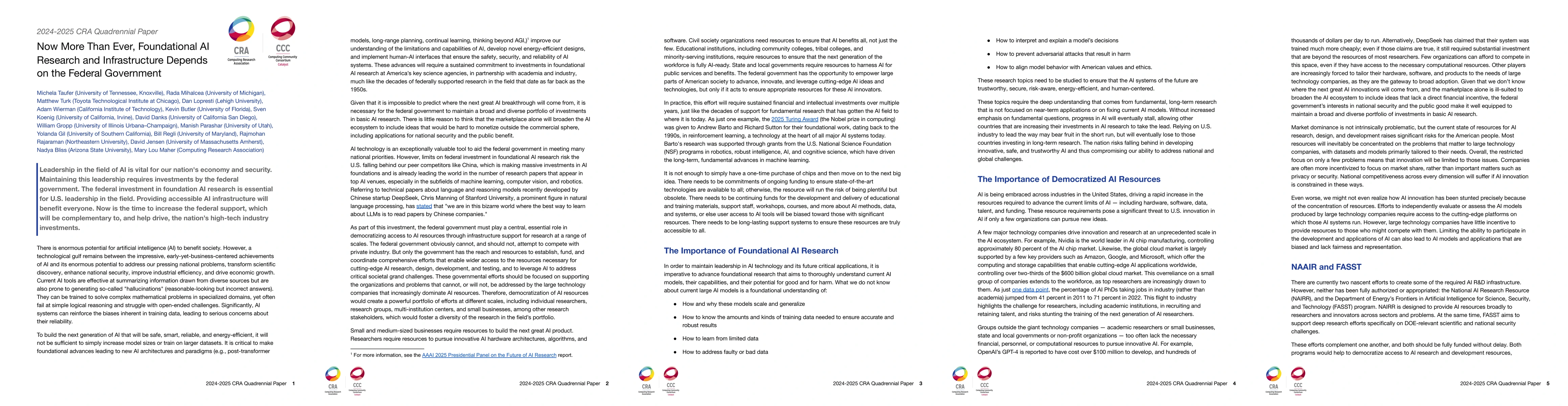 Thumbnail for Now More Than Ever, Foundational AI Research and Infrastructure Depends
  on the Federal Government