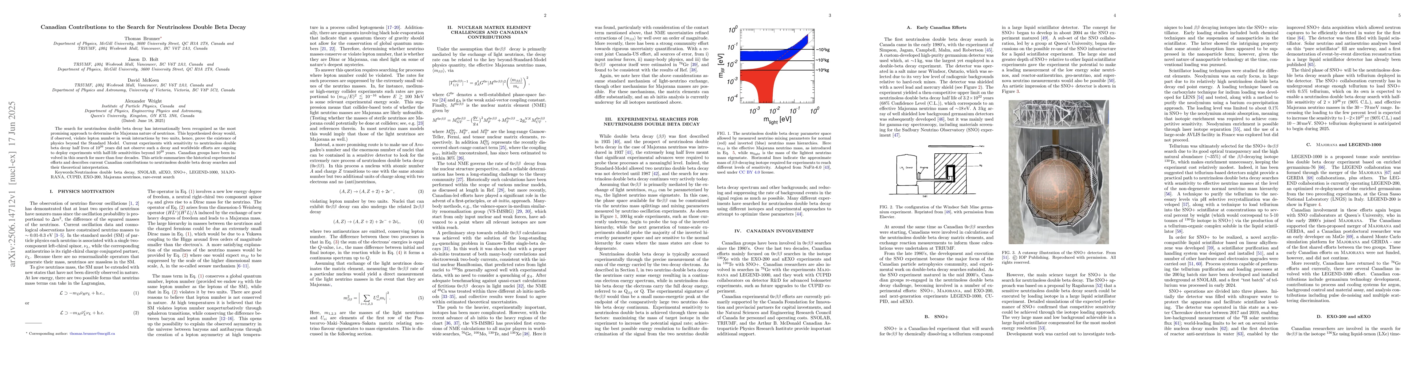 Thumbnail for Canadian Contributions to the Search for Neutrinoless Double Beta Decay