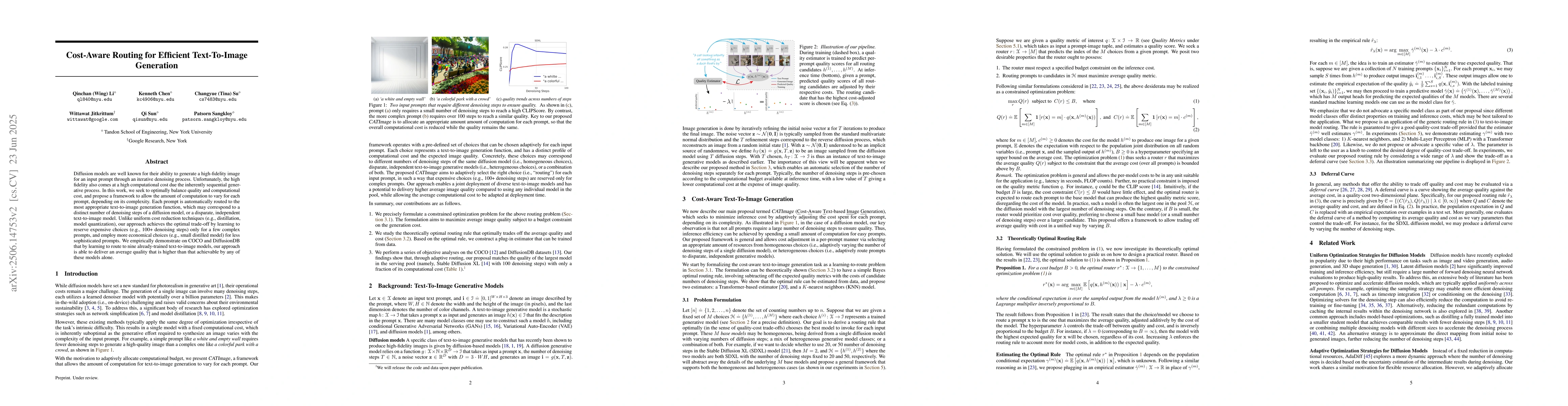 Thumbnail for Cost-Aware Routing for Efficient Text-To-Image Generation
