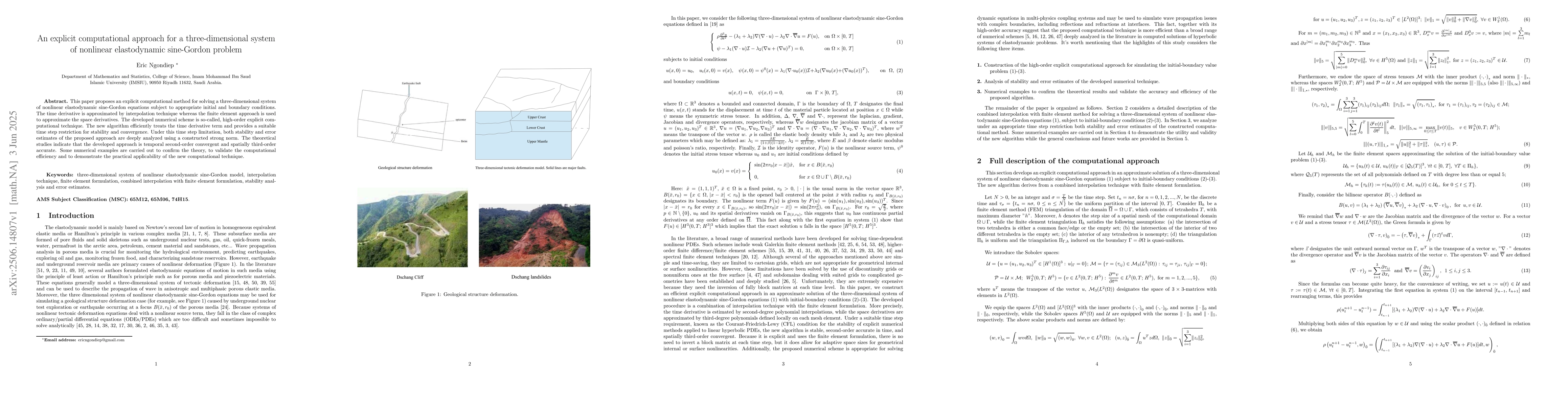 Thumbnail for An explicit computational approach for a three-dimensional system of
  nonlinear elastodynamic sine-Gordon problem