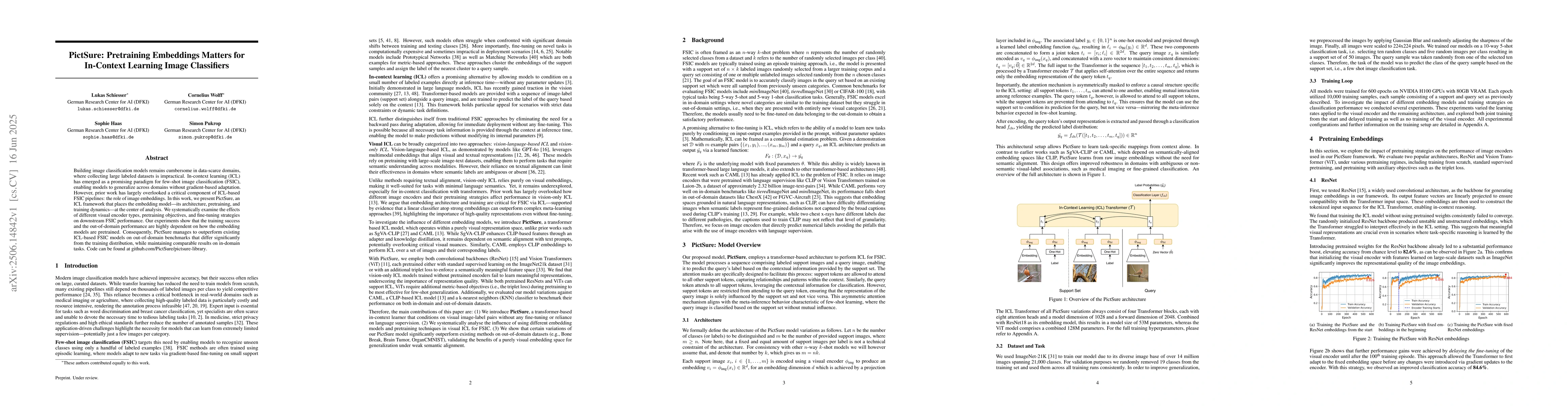 Thumbnail for PictSure: Pretraining Embeddings Matters for In-Context Learning Image
  Classifiers