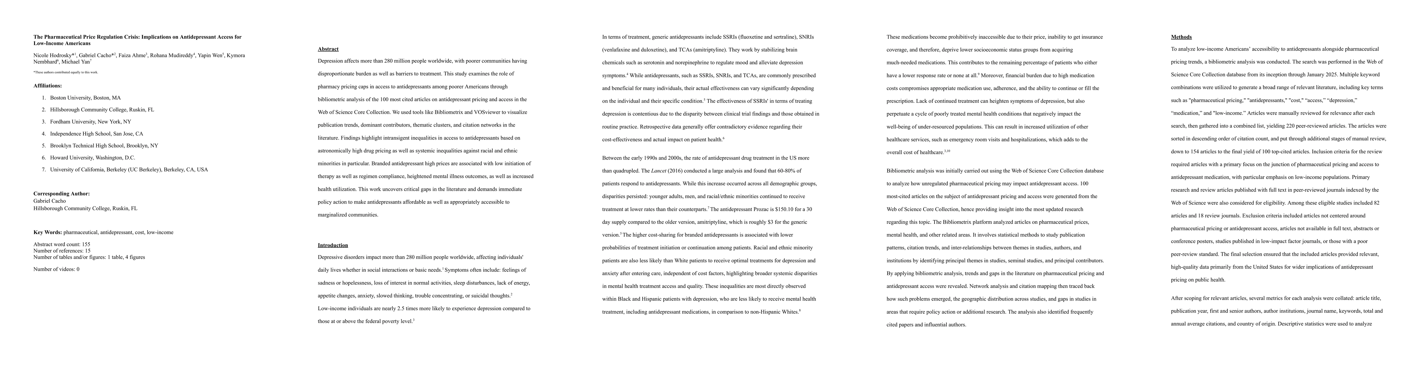 Thumbnail for The Pharmaceutical Price Regulation Crisis: Implications on
  Antidepressant Access for Low-Income Americans
