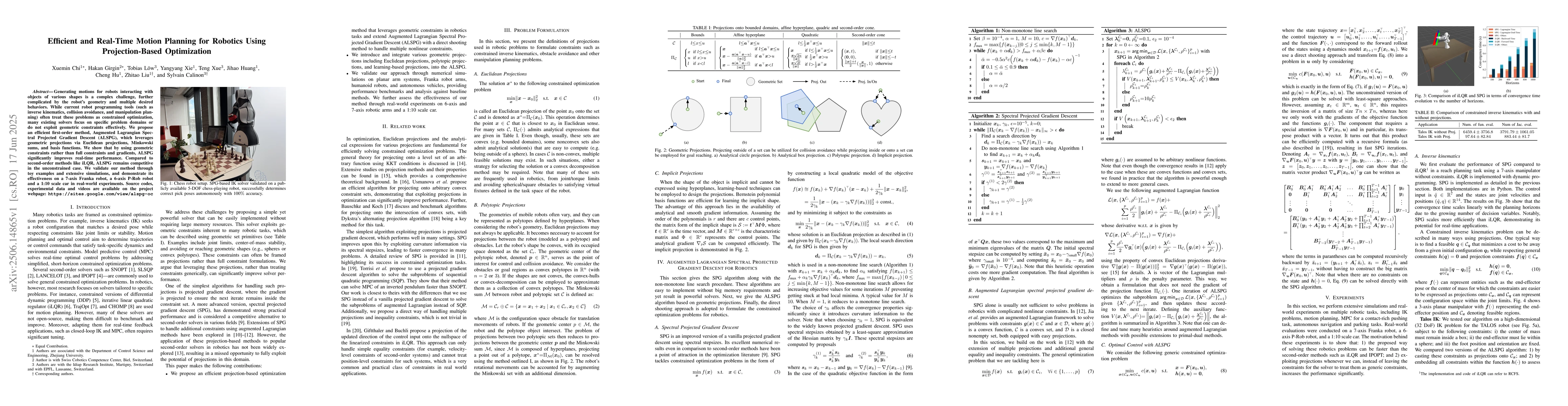 Thumbnail for Efficient and Real-Time Motion Planning for Robotics Using
  Projection-Based Optimization