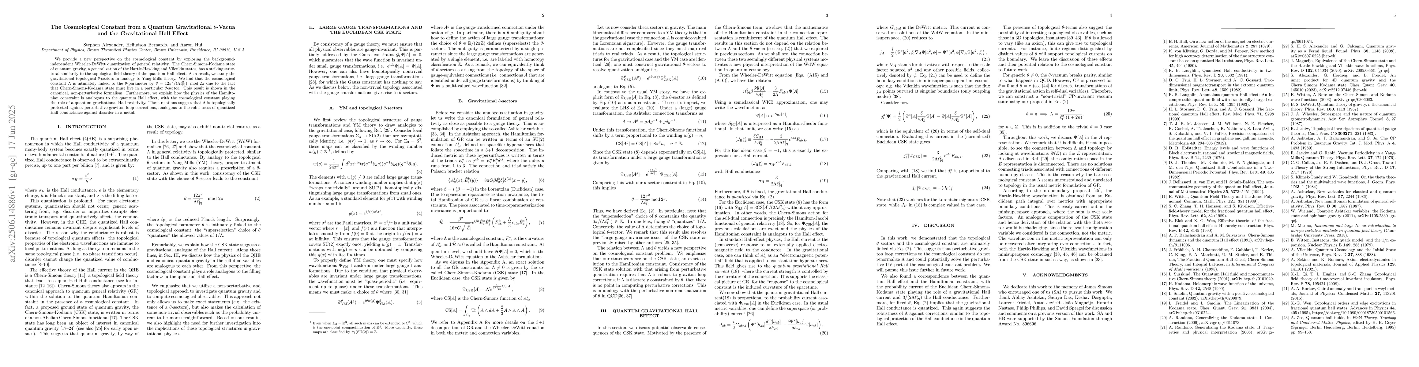 Thumbnail for The Cosmological Constant from a Quantum Gravitational $θ$-Vacua
  and the Gravitational Hall Effect