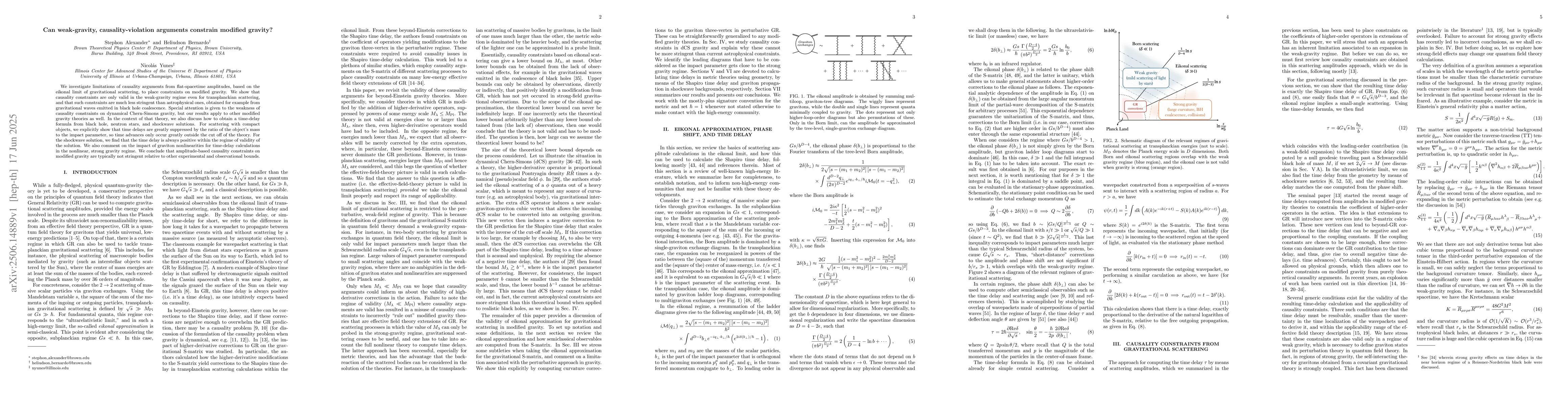 Thumbnail for Can weak-gravity, causality-violation arguments constrain modified
  gravity?