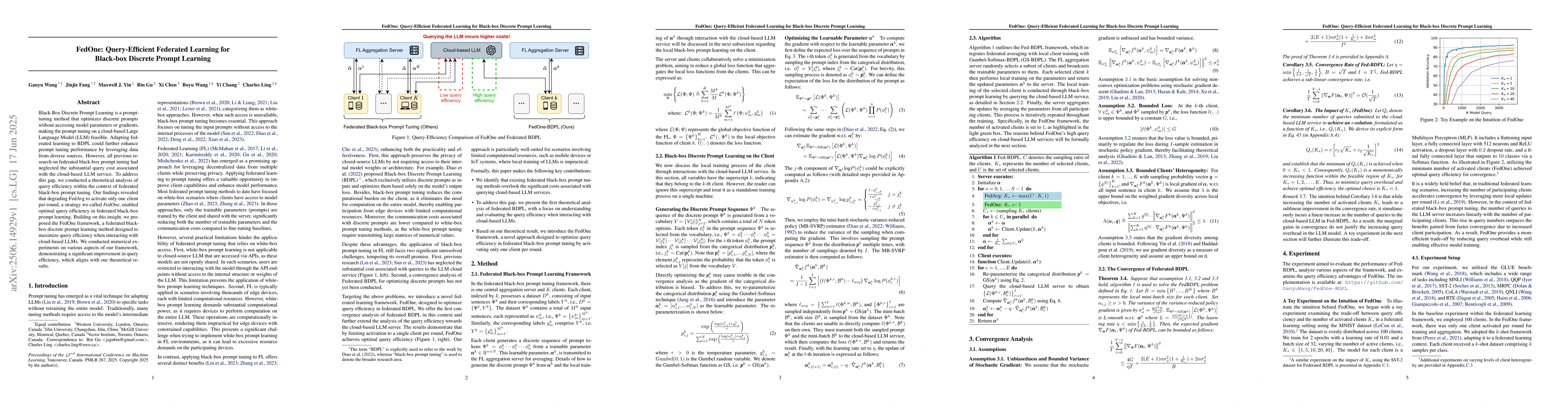 Thumbnail for FedOne: Query-Efficient Federated Learning for Black-box Discrete Prompt
  Learning