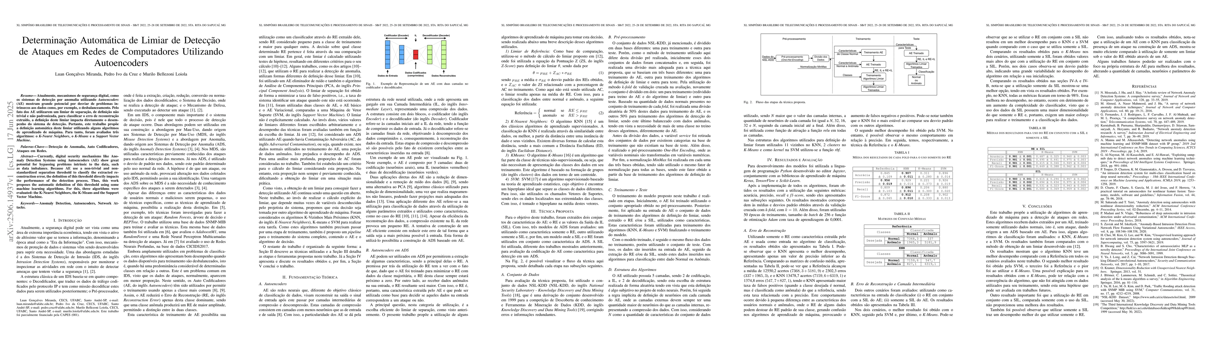 Thumbnail for Determinação Automática de Limiar de Detecção de Ataques
  em Redes de Computadores Utilizando Autoencoders
