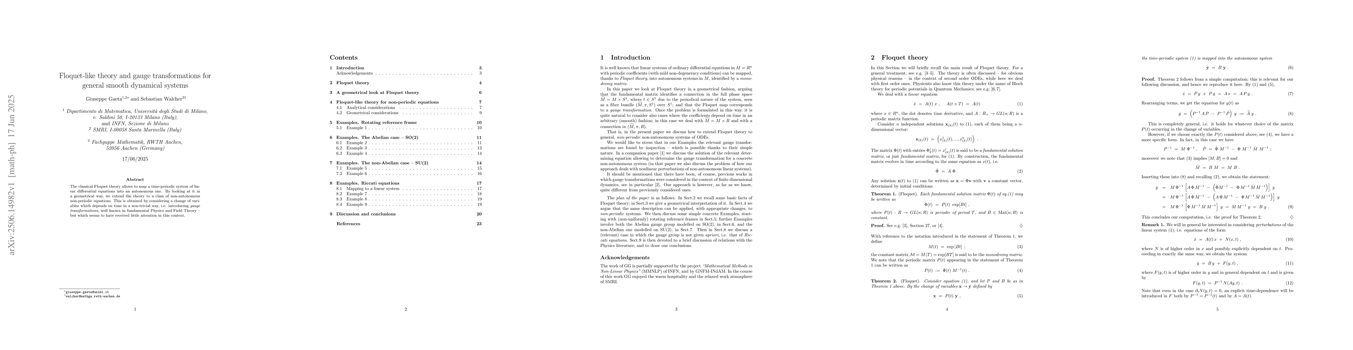 Thumbnail for Floquet-like theory and gauge transformations for general smooth
  dynamical systems