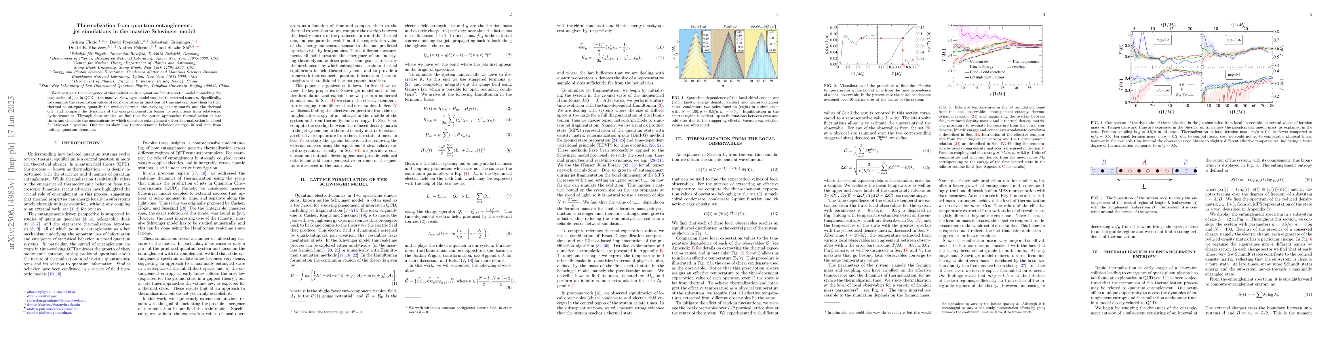 Thumbnail for Thermalization from quantum entanglement: jet simulations in the massive
  Schwinger model