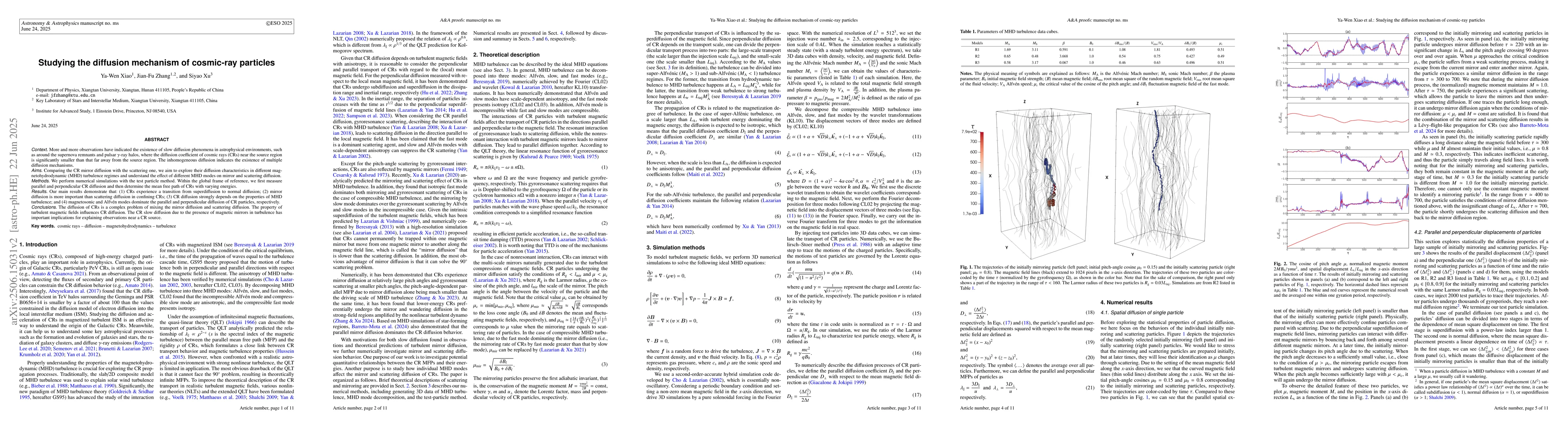 Thumbnail for Studying the diffusion mechanism of cosmic-ray particles