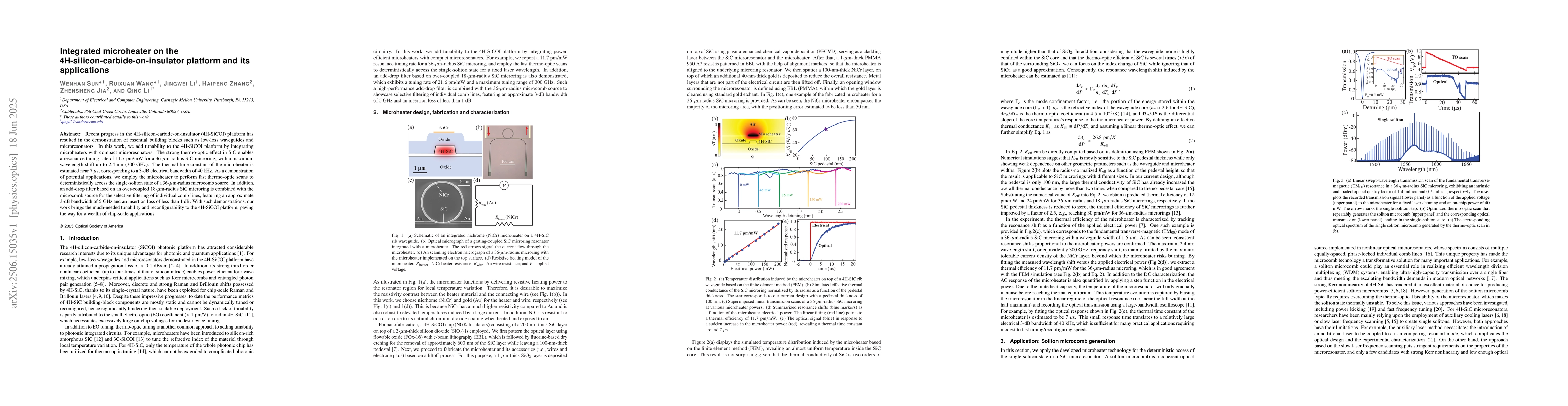 Thumbnail for Integrated microheater on the 4H-silicon-carbide-on-insulator platform
  and its applications
