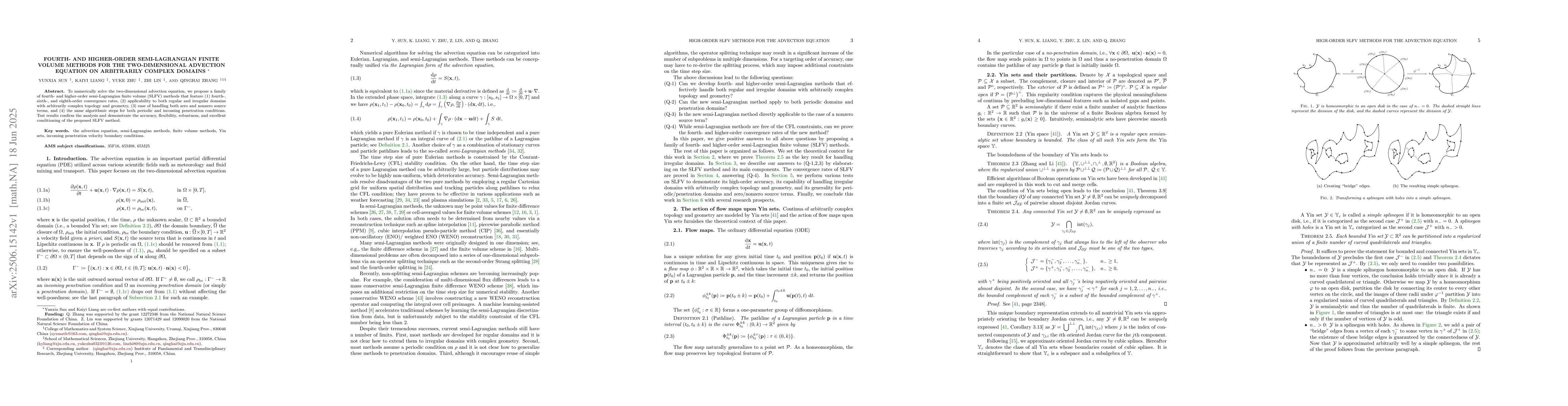 Thumbnail for Fourth- and Higher-Order Semi-Lagrangian Finite Volume Methods for the
  Two-dimensional Advection Equation on Arbitrarily Complex Domains