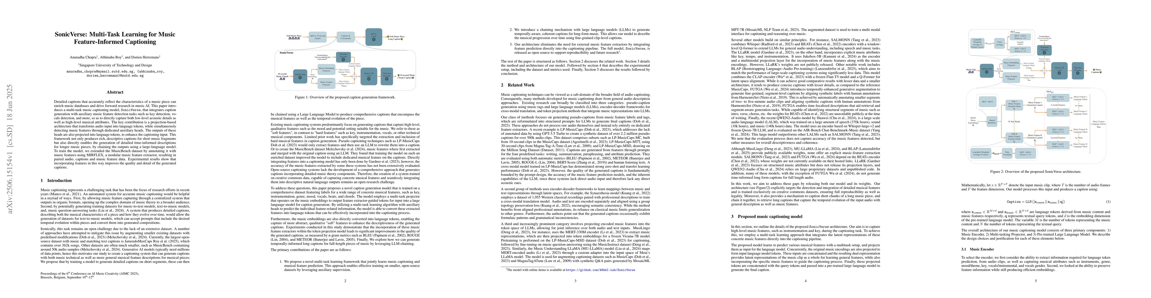 Thumbnail for SonicVerse: Multi-Task Learning for Music Feature-Informed Captioning
