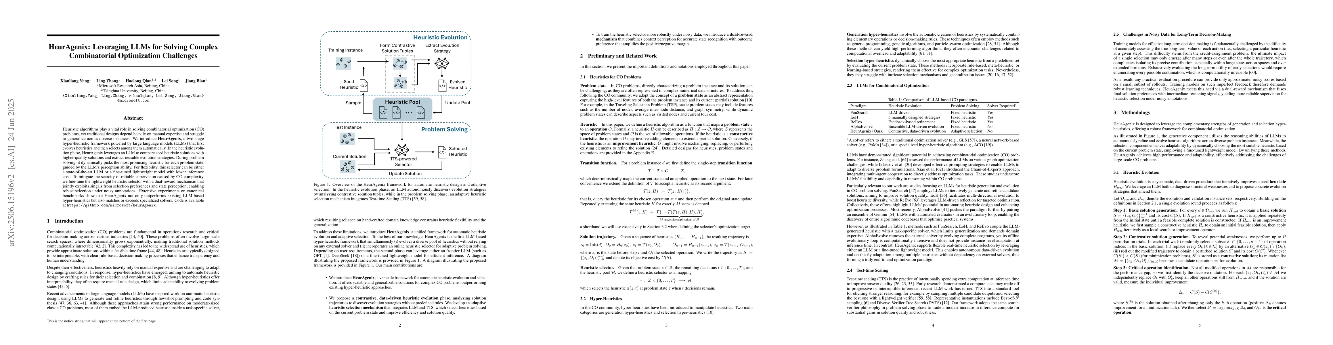 Thumbnail for HeurAgenix: Leveraging LLMs for Solving Complex Combinatorial
  Optimization Challenges