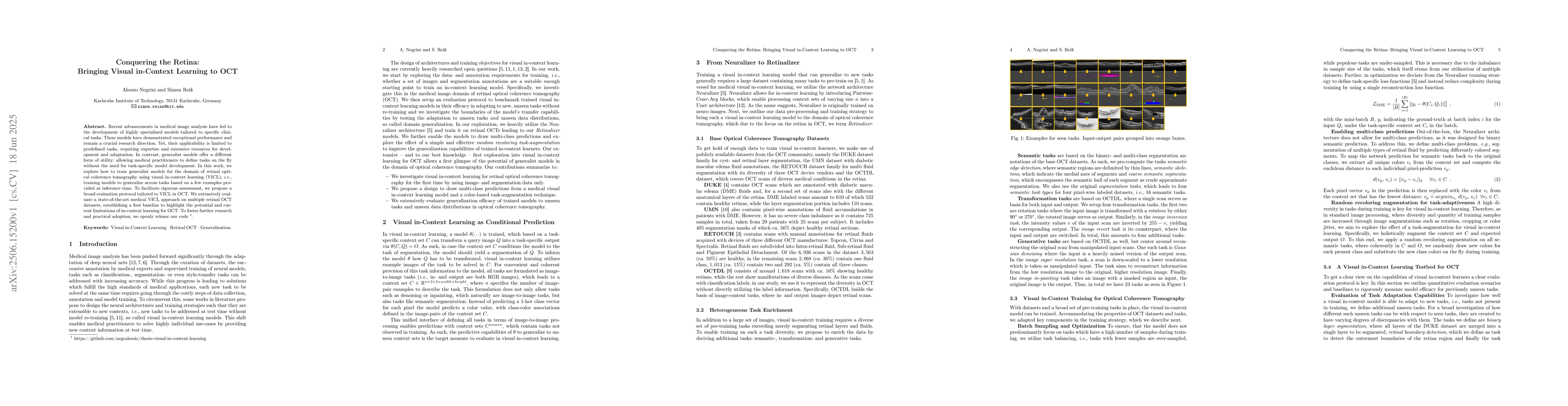 Thumbnail for Conquering the Retina: Bringing Visual in-Context Learning to OCT
