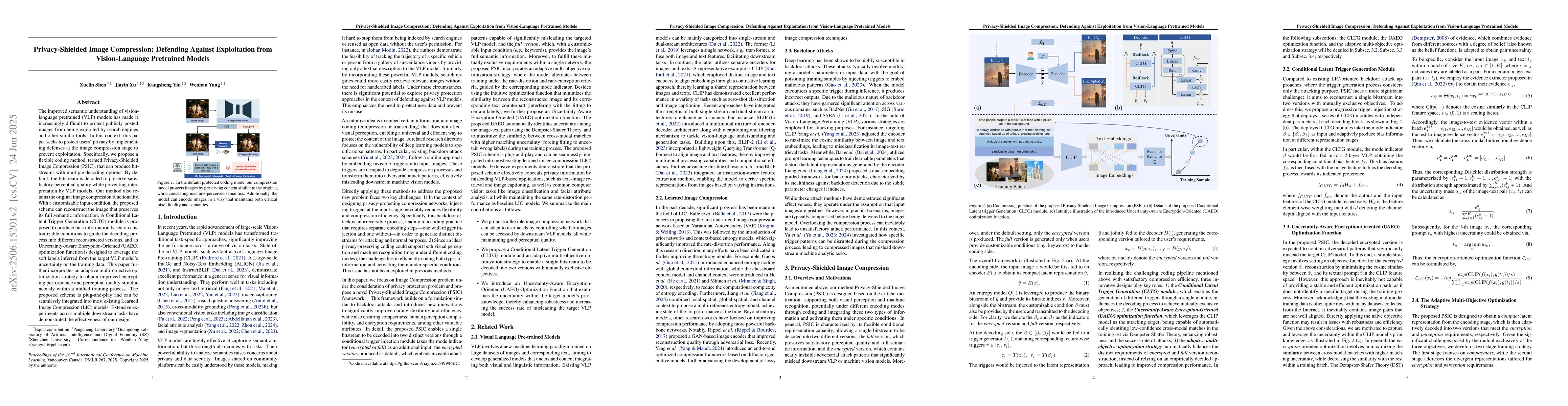 Thumbnail for Privacy-Shielded Image Compression: Defending Against Exploitation from
  Vision-Language Pretrained Models