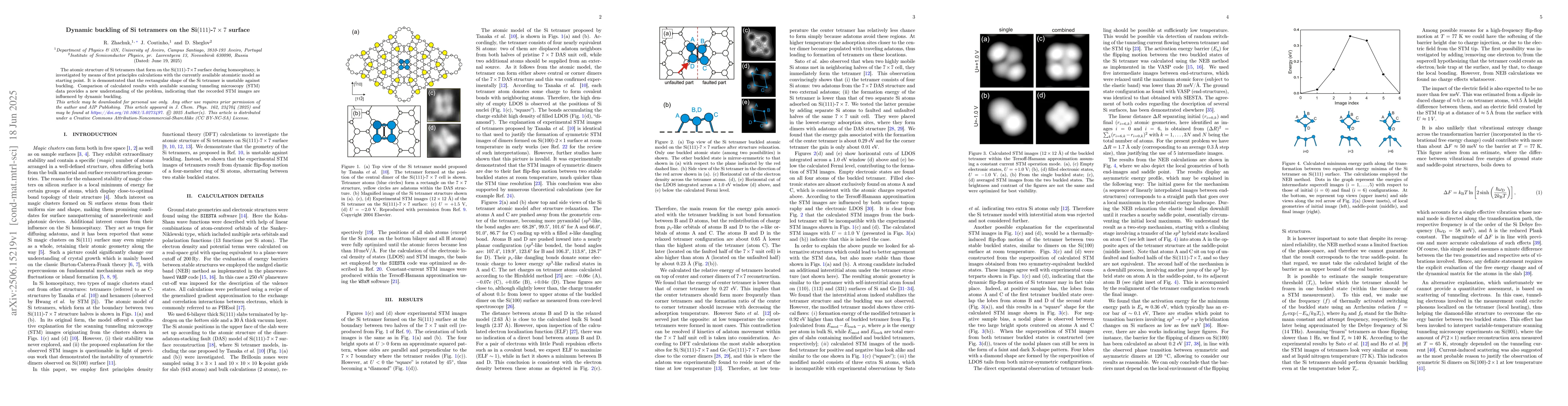 Thumbnail for Dynamic buckling of Si tetramers on the Si(111)-7x7