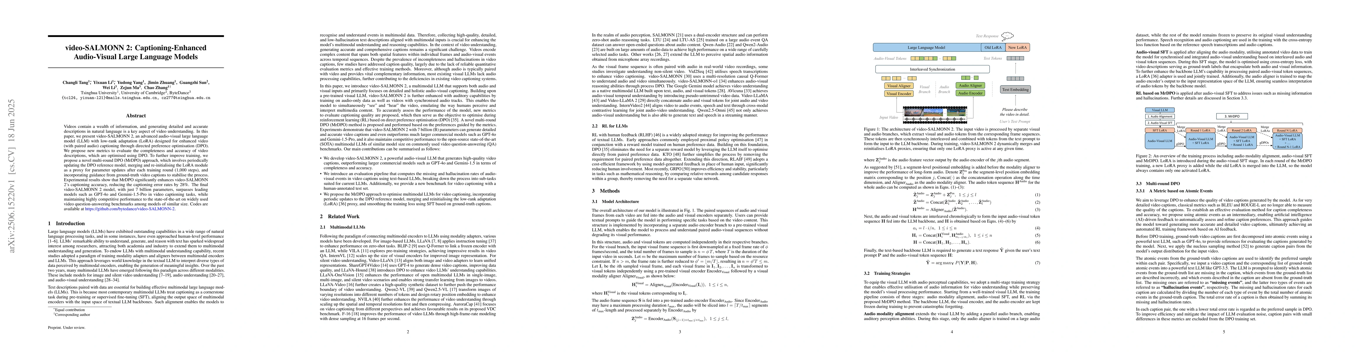 Thumbnail for video-SALMONN 2: Captioning-Enhanced Audio-Visual Large Language Models
