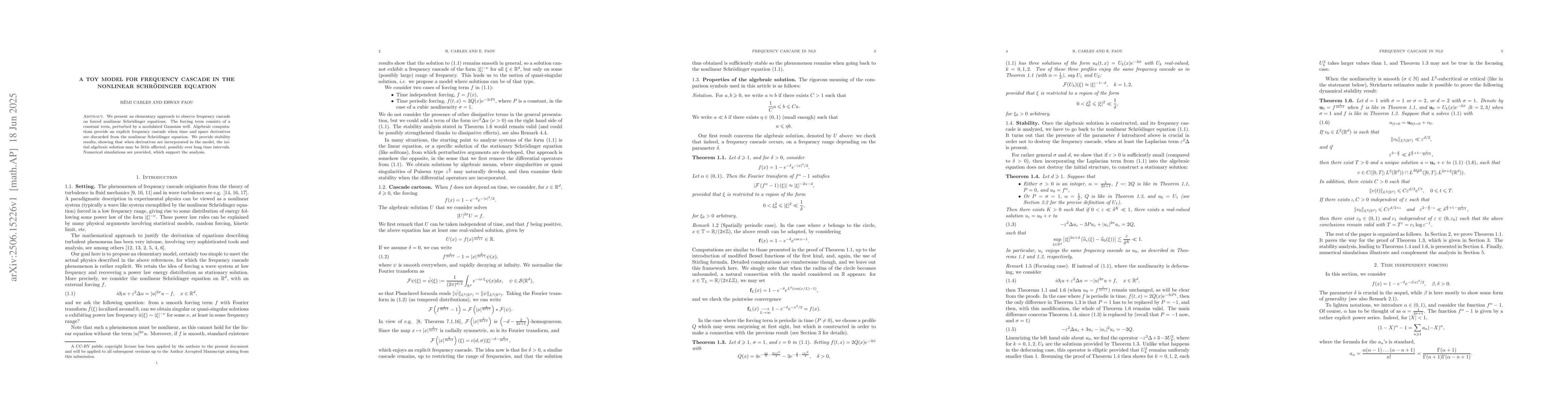 Thumbnail for A toy model for frequency cascade in the nonlinear Schrodinger equation