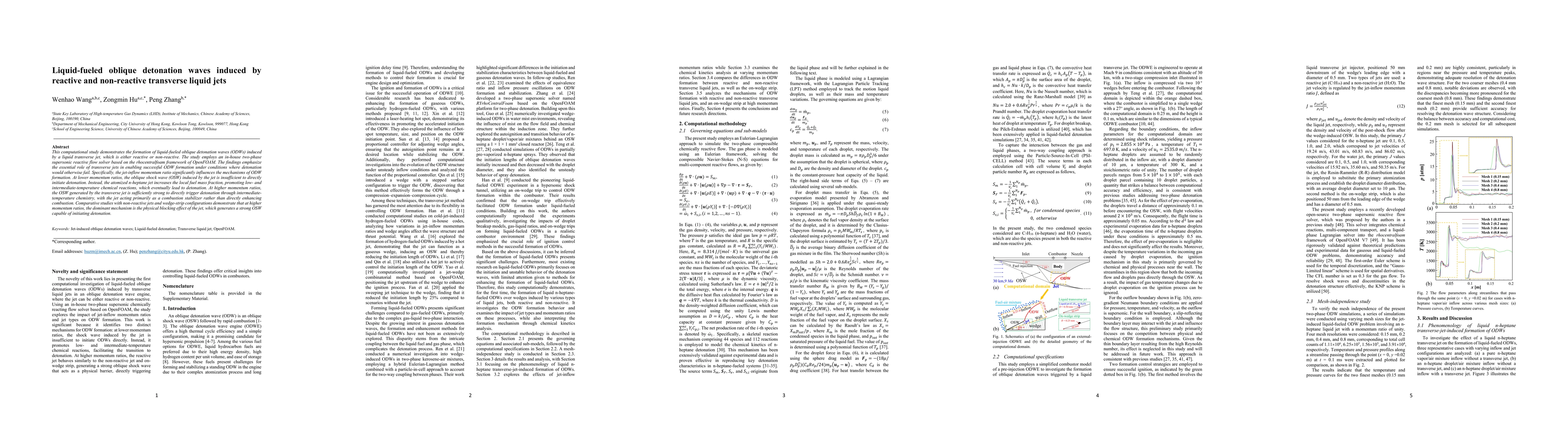Thumbnail for Liquid-fueled oblique detonation waves induced by reactive and
  non-reactive transverse liquid jets