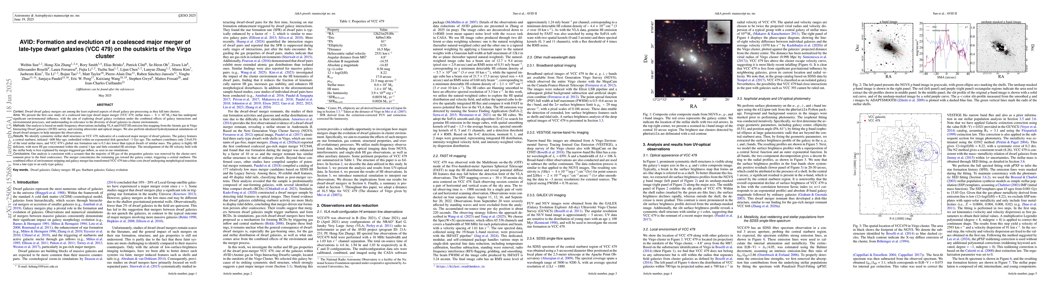 Thumbnail for AVID: Formation and evolution of a coalesced major merger of late-type
  dwarf galaxies (VCC 479) on the outskirts of the Virgo cluster