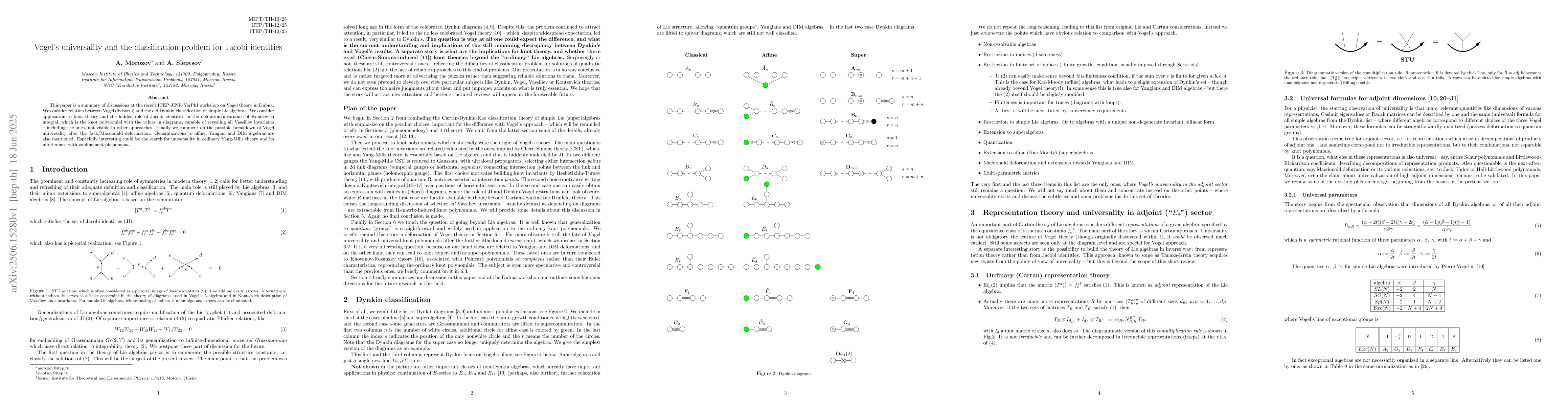 Thumbnail for Vogel's universality and the classification problem for Jacobi
  identities