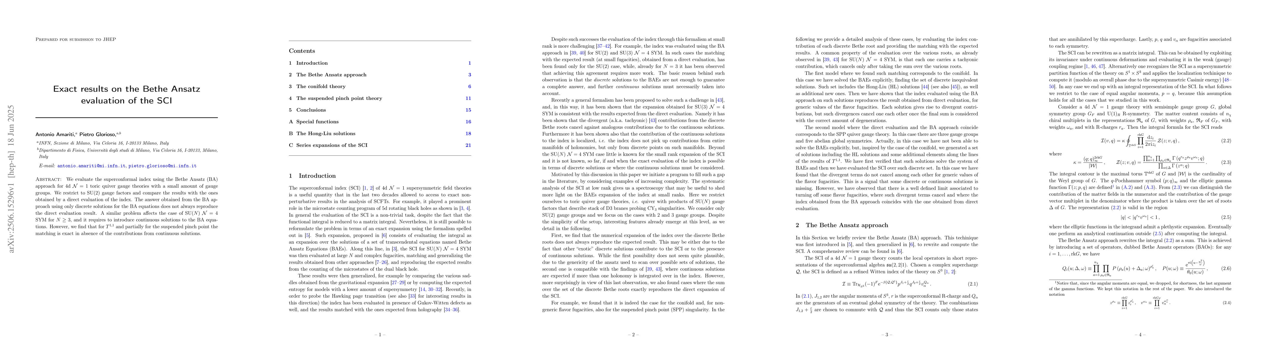 Thumbnail for Exact results on the Bethe Ansatz evaluation of the SCI