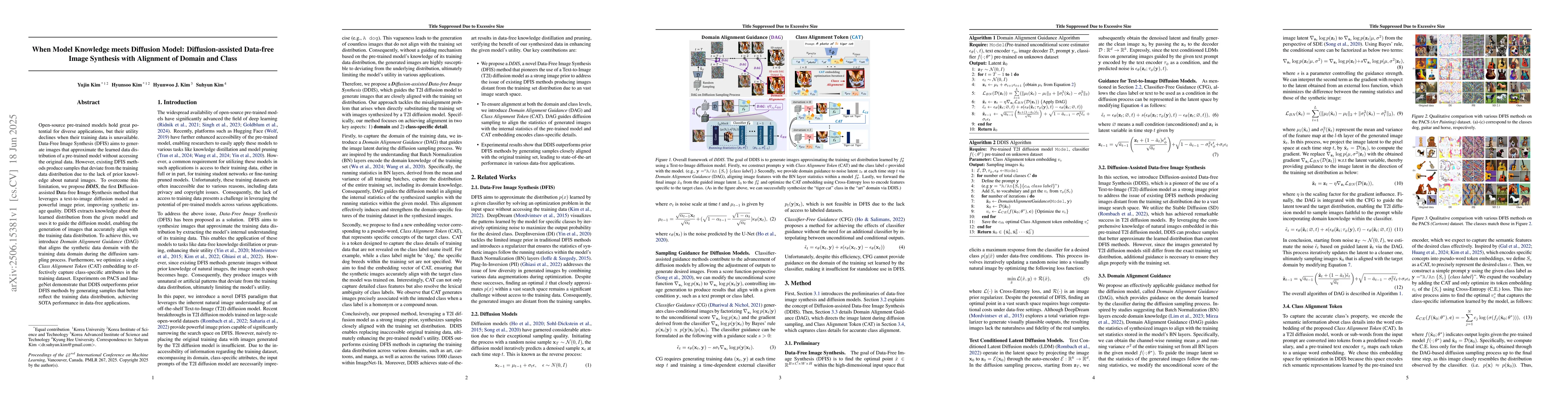 Thumbnail for When Model Knowledge meets Diffusion Model: Diffusion-assisted Data-free
  Image Synthesis with Alignment of Domain and Class