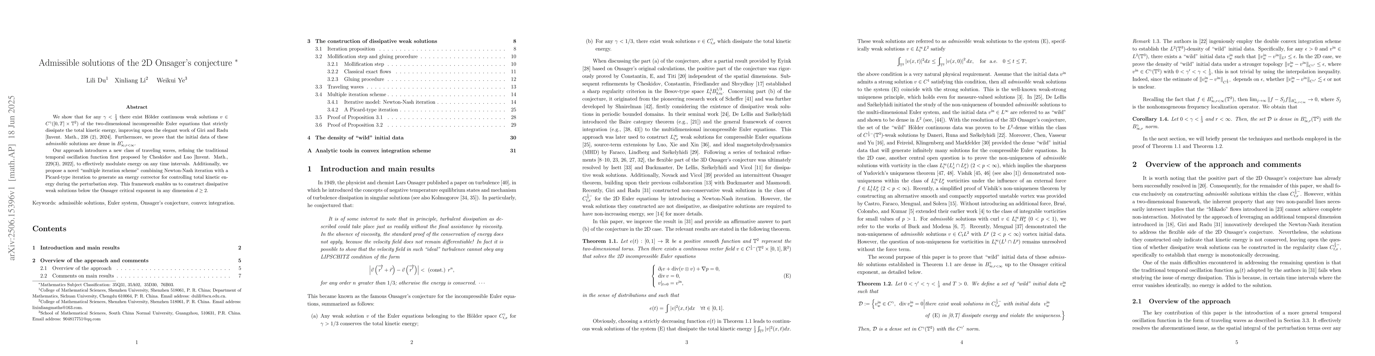 Thumbnail for Admissible solutions of the 2D Onsager's conjecture