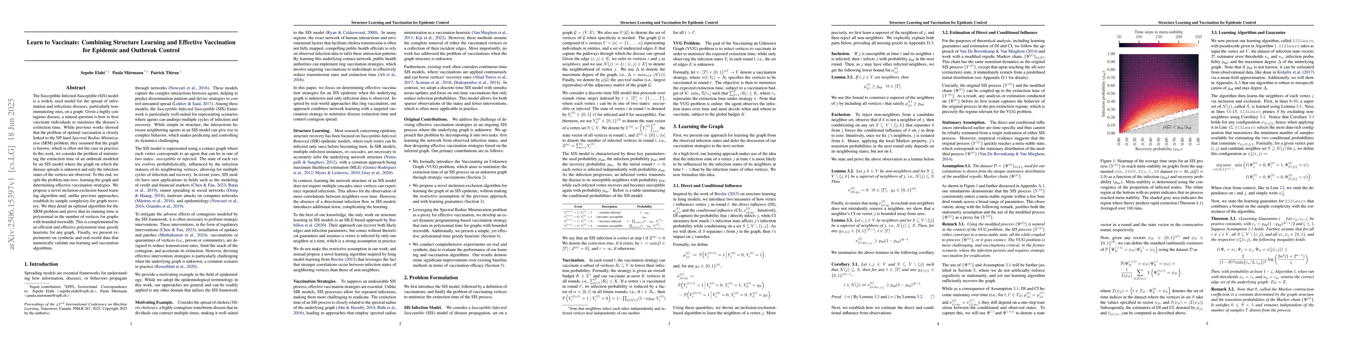 Thumbnail for Learn to Vaccinate: Combining Structure Learning and Effective
  Vaccination for Epidemic and Outbreak Control