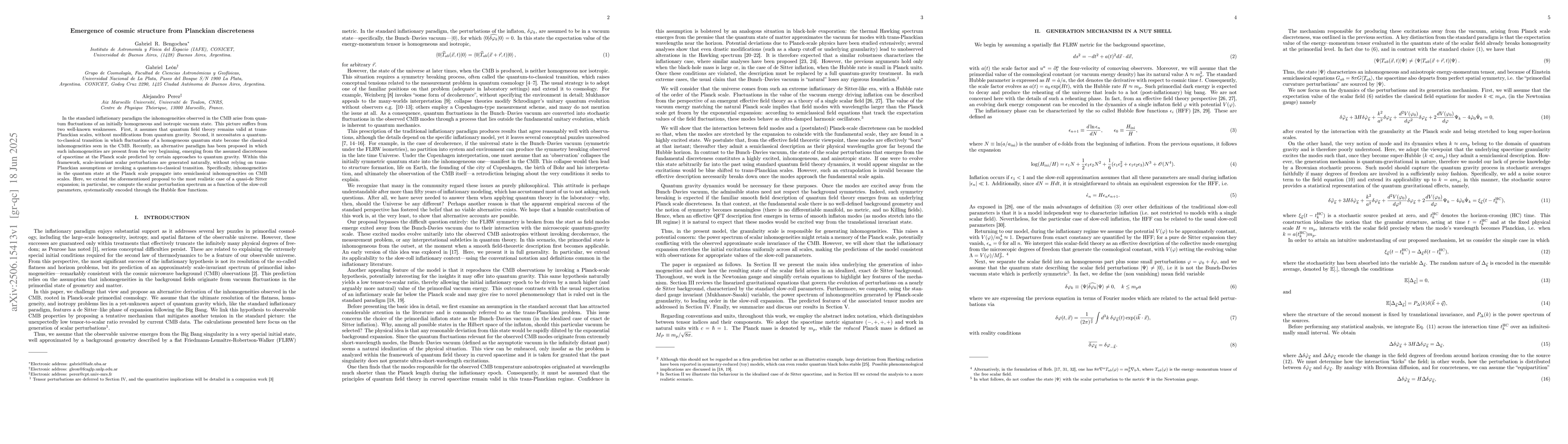 Thumbnail for Emergence of cosmic structure from Planckian discreteness