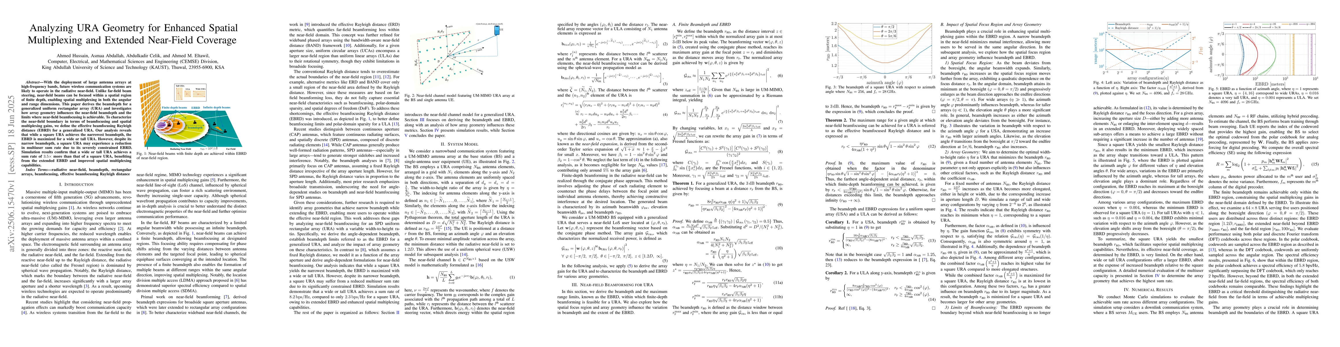 Thumbnail for Analyzing URA Geometry for Enhanced Spatial Multiplexing and Extended
  Near-Field Coverage