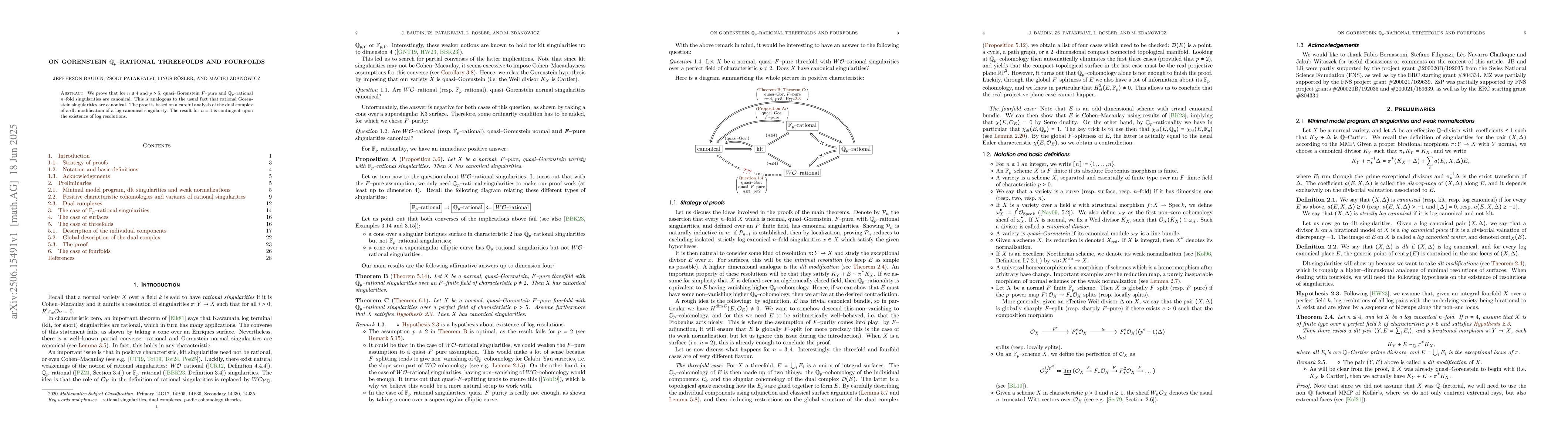 Thumbnail for On Gorenstein $\mathbb{Q}_p$-rational threefolds and fourfolds