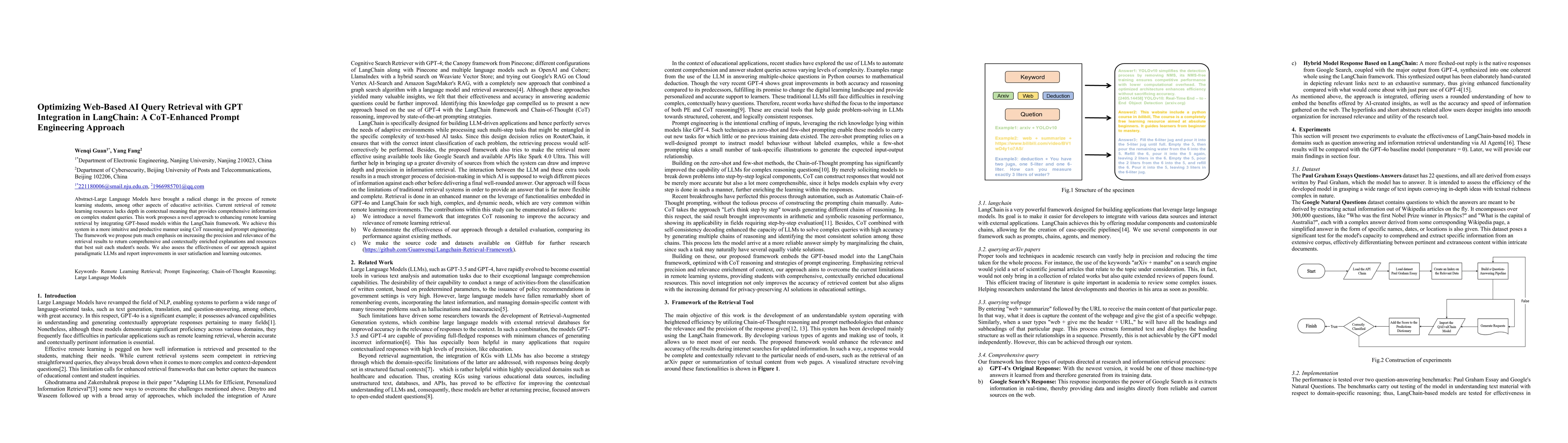 Thumbnail for Optimizing Web-Based AI Query Retrieval with GPT Integration in
  LangChain A CoT-Enhanced Prompt Engineering Approach
