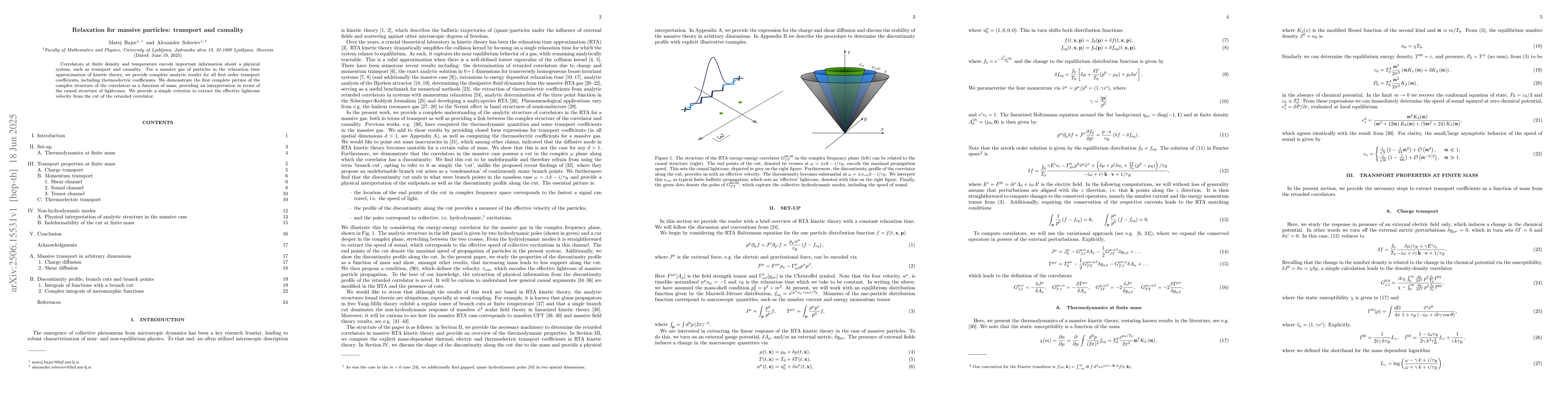Thumbnail for Relaxation for massive particles: transport and causality