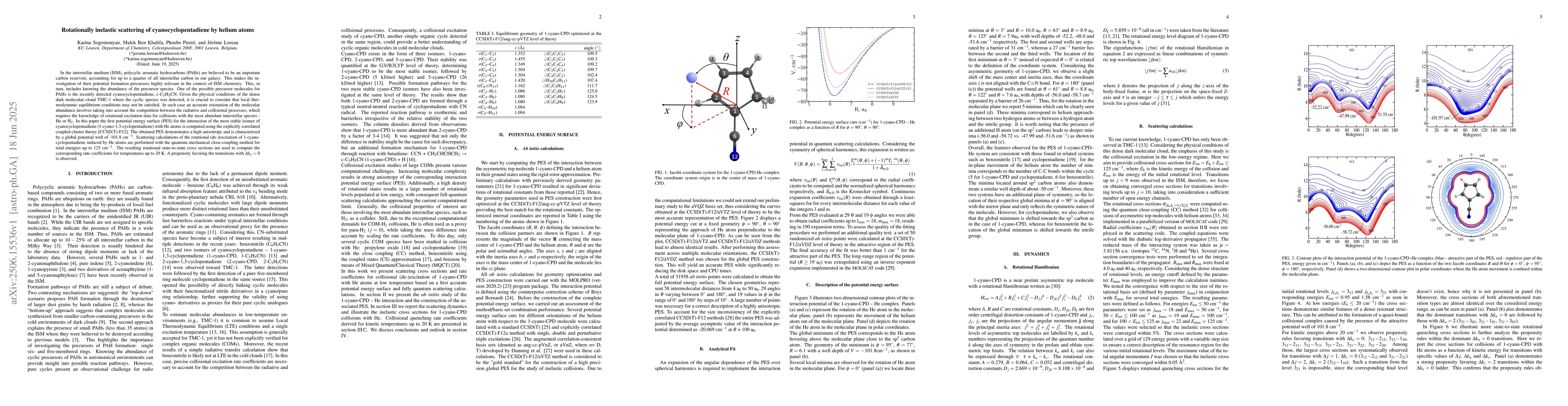 Thumbnail for Rotationally inelastic scattering of cyanocyclopentadiene by helium
  atoms