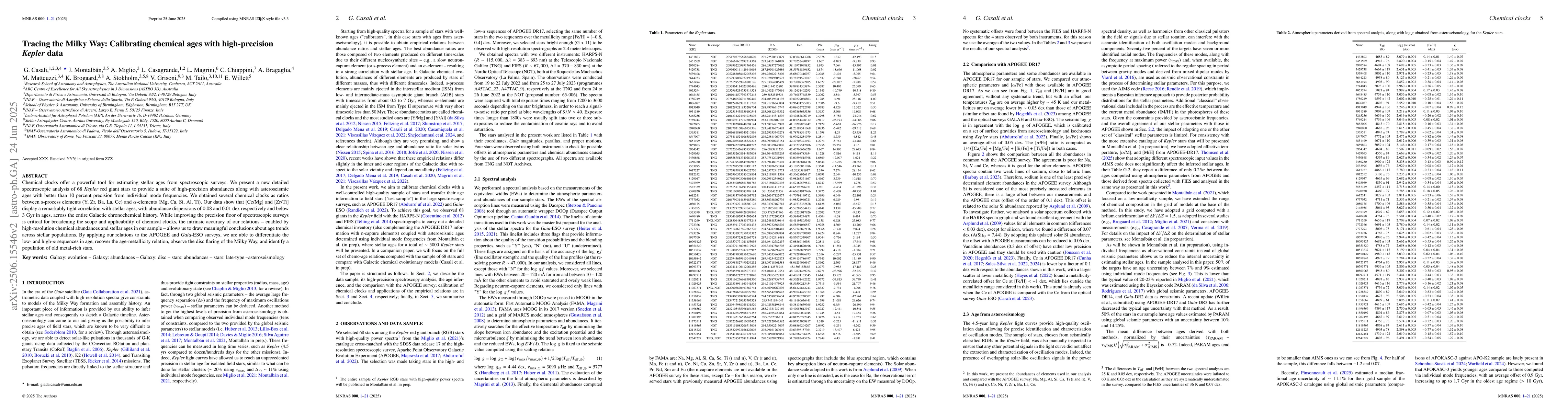 Thumbnail for Tracing the Milky Way: Calibrating chemical ages with high-precision
  Kepler data