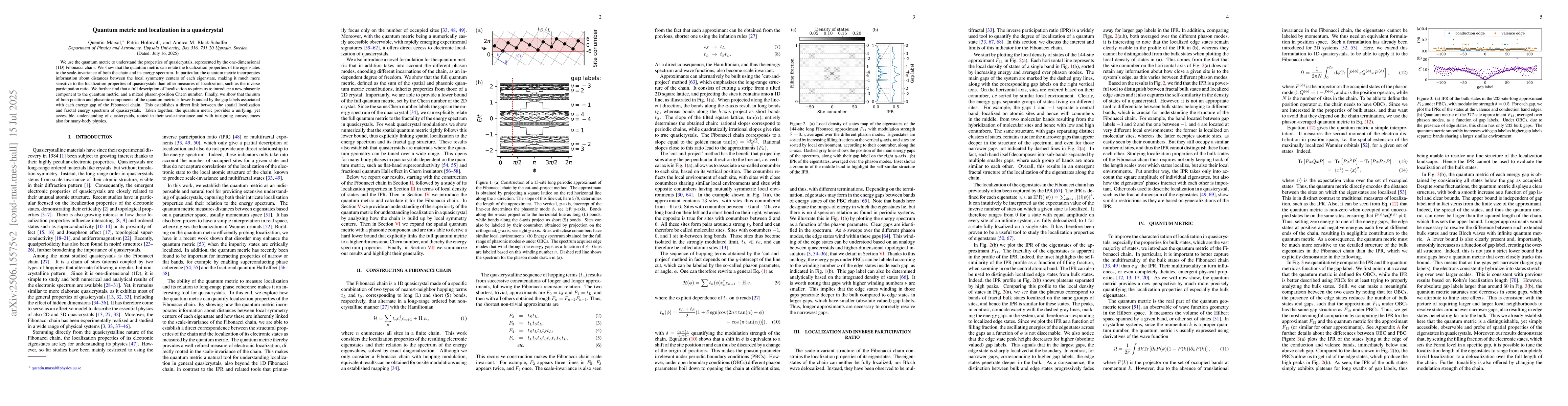 Thumbnail for Quantum metric and localization in a quasicrystal