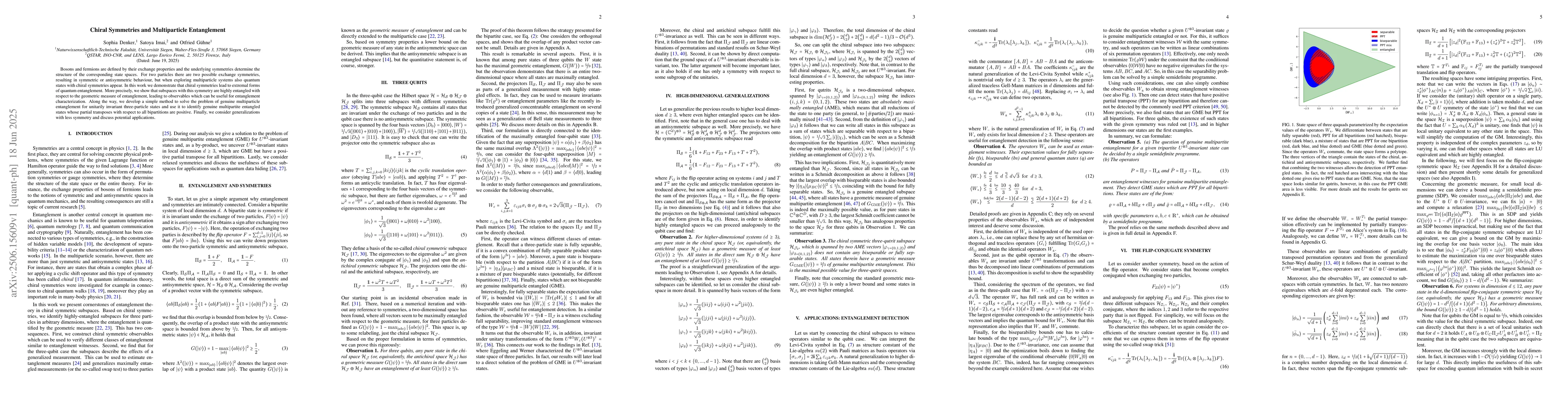 Thumbnail for Chiral Symmetries and Multiparticle Entanglement