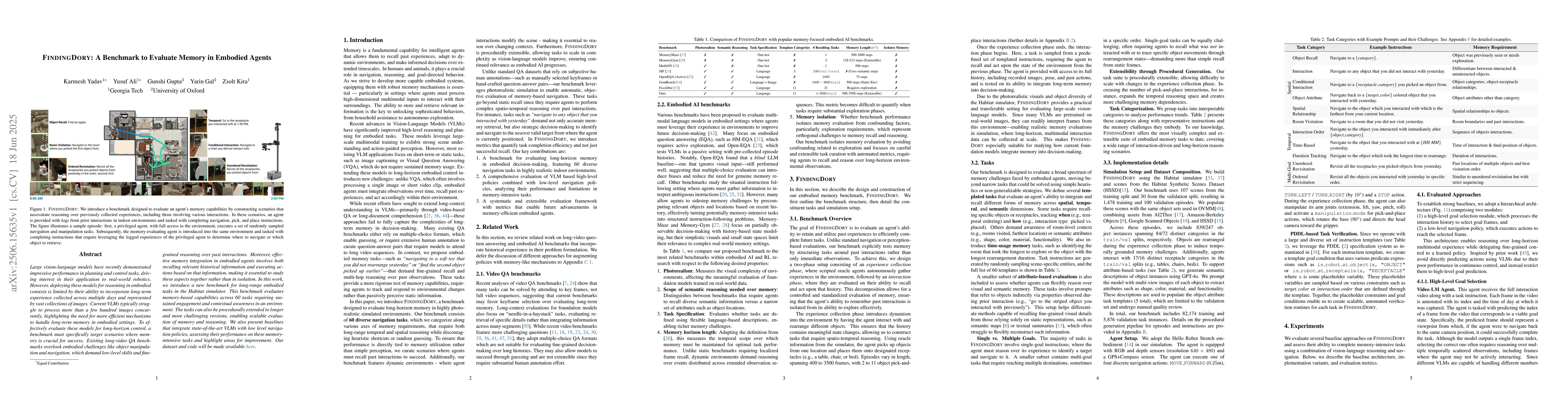 Thumbnail for FindingDory: A Benchmark to Evaluate Memory in Embodied Agents