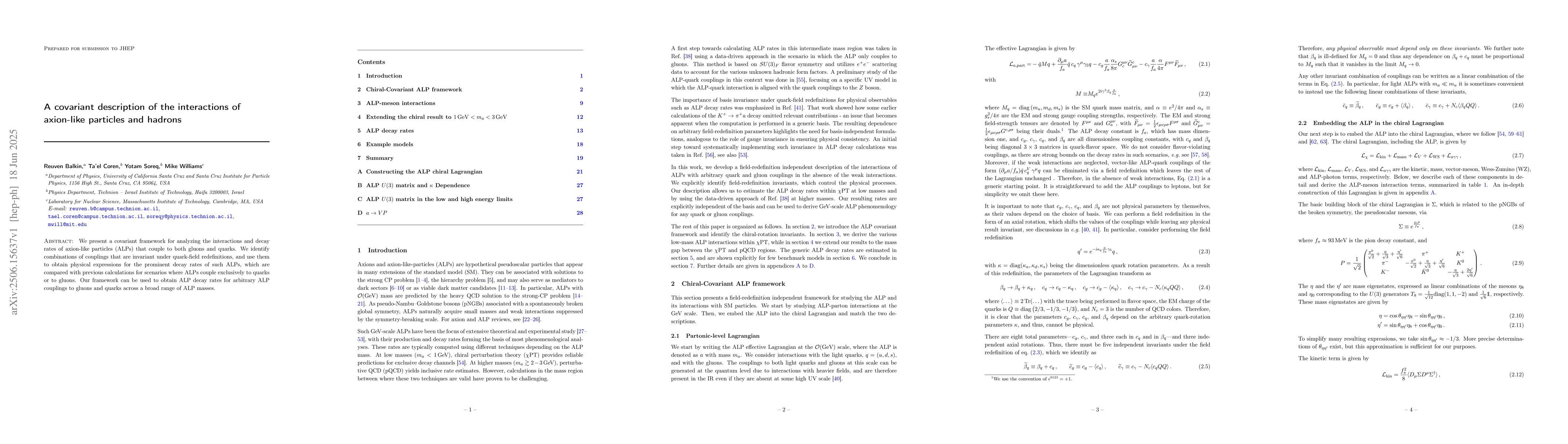 Thumbnail for A covariant description of the interactions of axion-like particles and
  hadrons