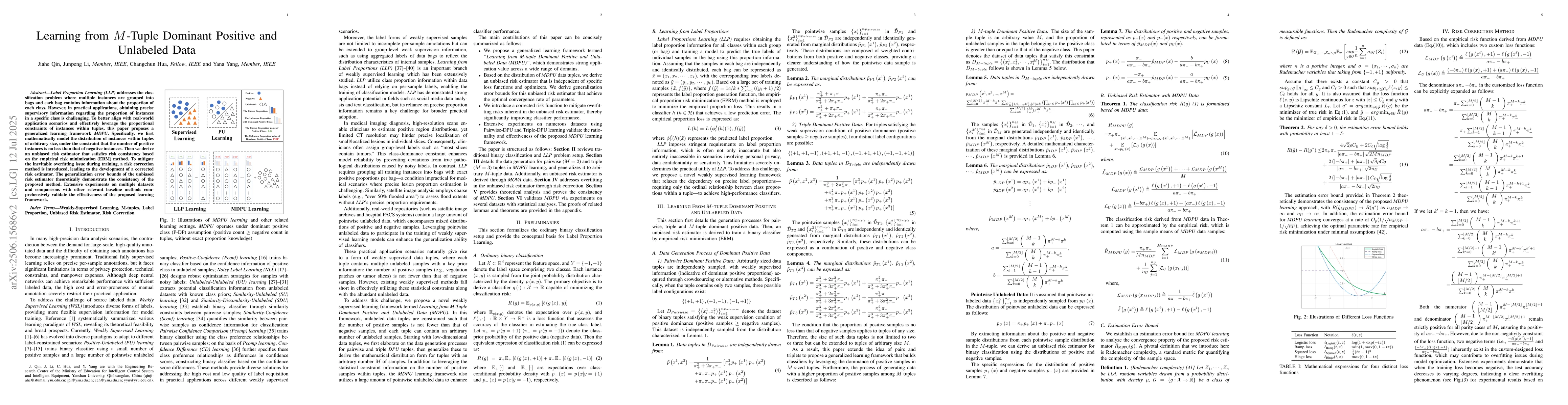 Thumbnail for Learning from M-Tuple Dominant Positive and Unlabeled Data