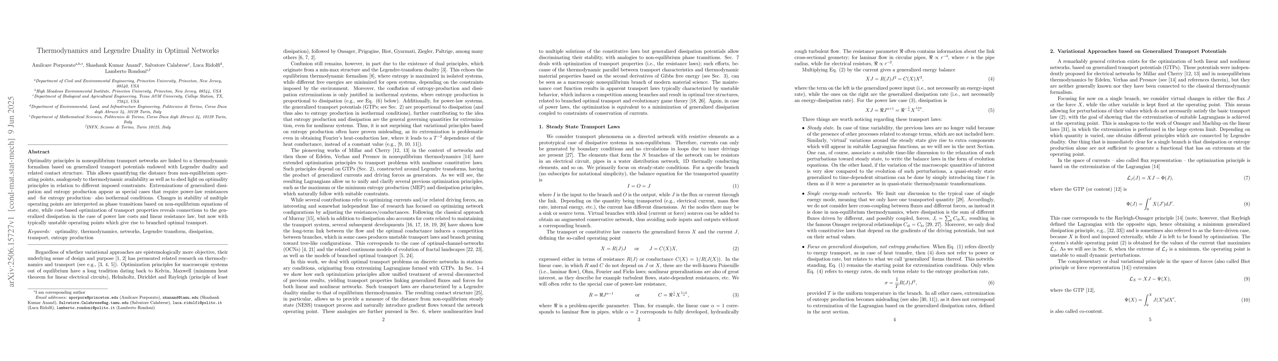 Thumbnail for Thermodynamics and Legendre Duality in Optimal Networks