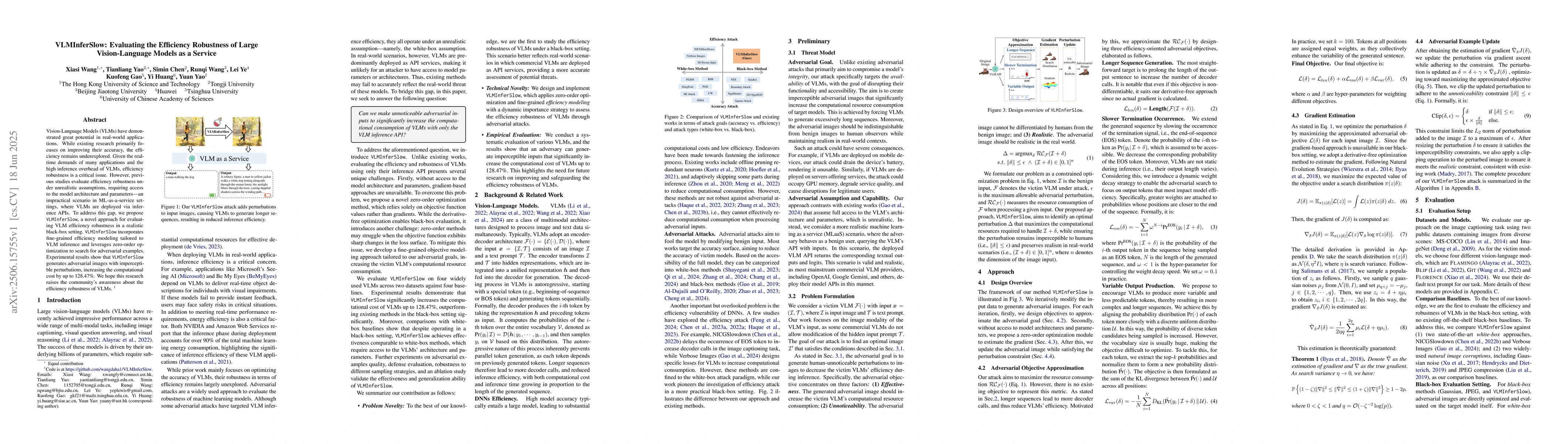 Thumbnail for VLMInferSlow: Evaluating the Efficiency Robustness of Large
  Vision-Language Models as a Service
