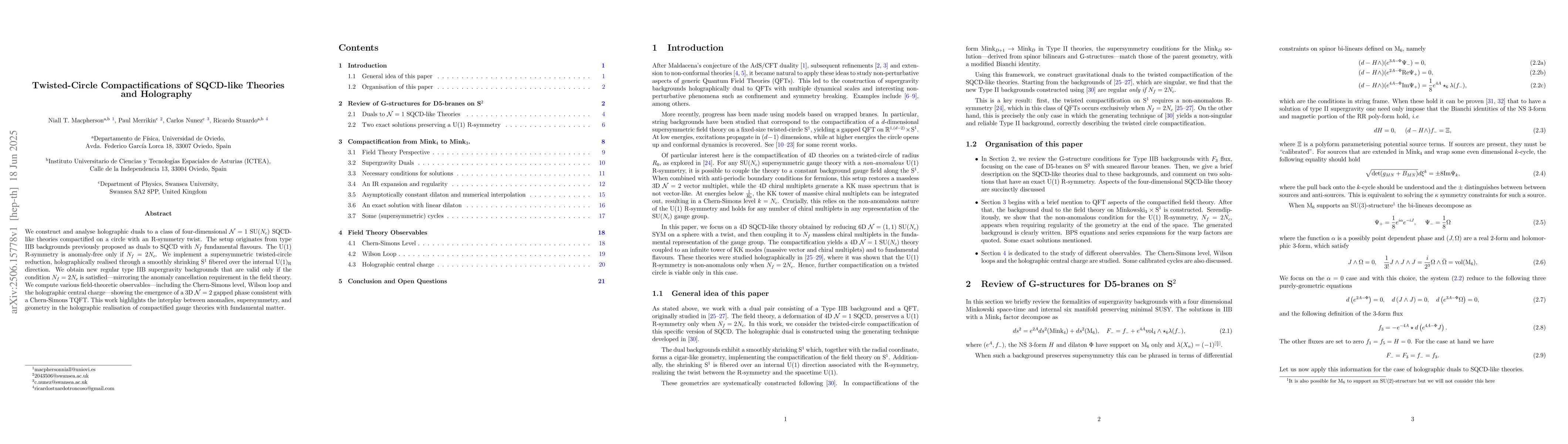 Thumbnail for Twisted-Circle Compactifications of SQCD-like Theories and Holography