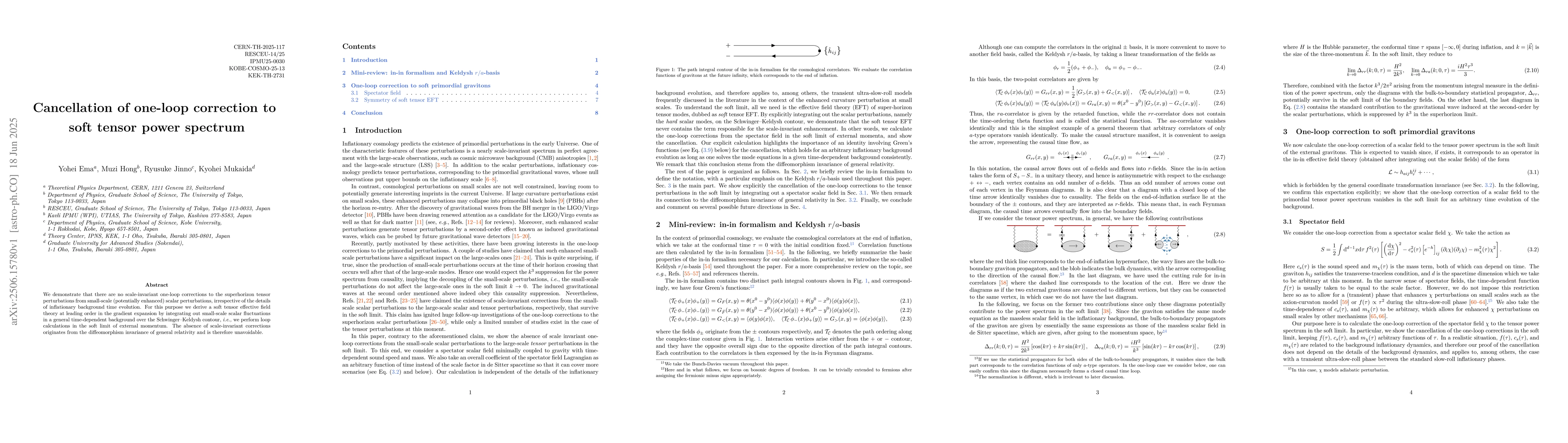 Thumbnail for Cancellation of one-loop correction to soft tensor power spectrum