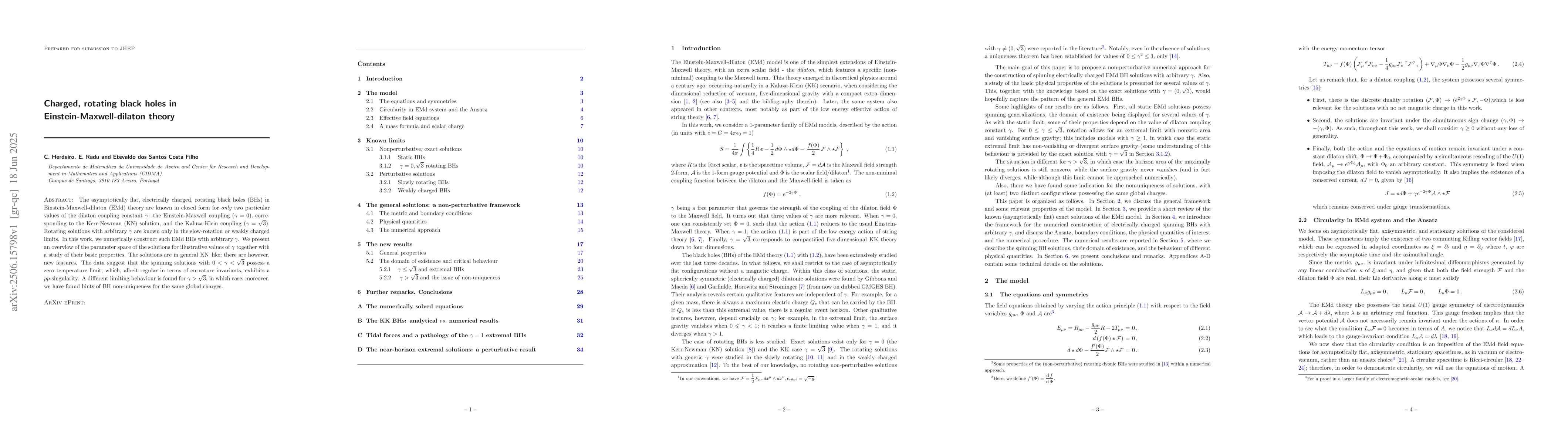 Thumbnail for Charged, rotating black holes in Einstein-Maxwell-dilaton theory