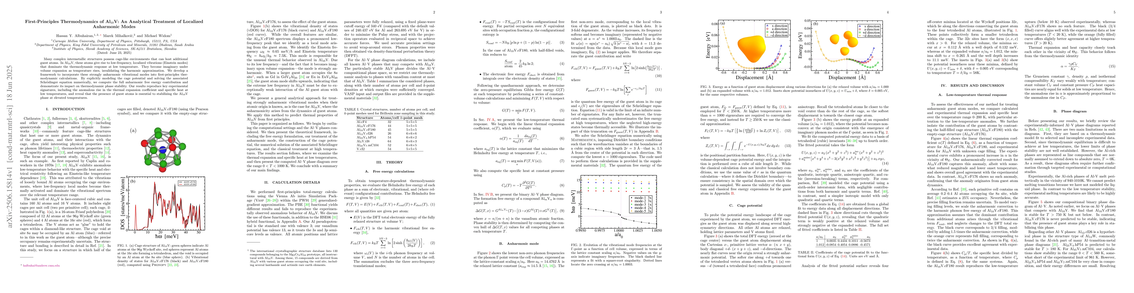 Thumbnail for First-Principles Thermodynamics of Al$_{10}$V: An Analytical Treatment
  of Localized Anharmonic Modes
