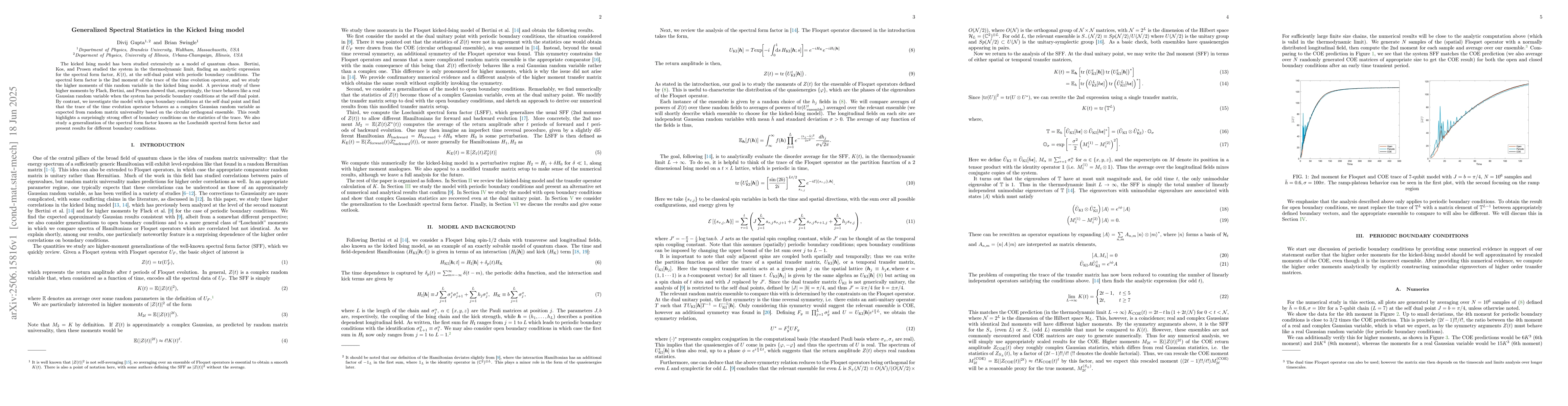 Thumbnail for Generalized Spectral Statistics in the Kicked Ising model